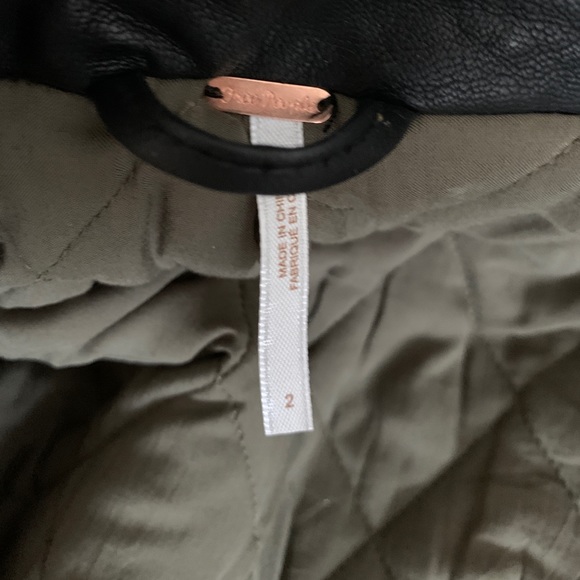 Free People Faux Leather Vegan Jacket Warm - Picture 6 of 8